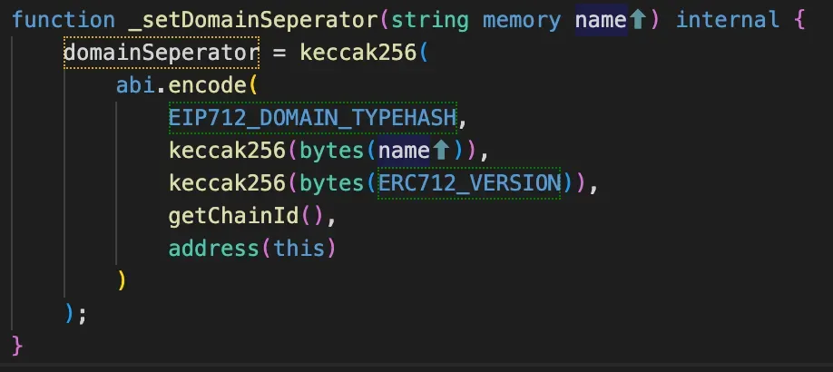 EIP712 Domain separator creation