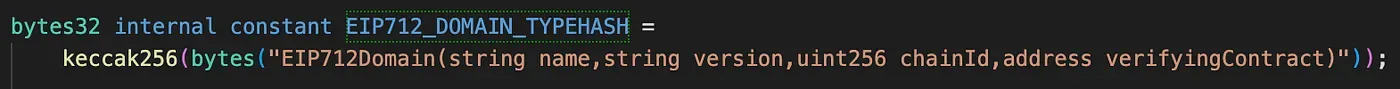 EIP712 domain type hash