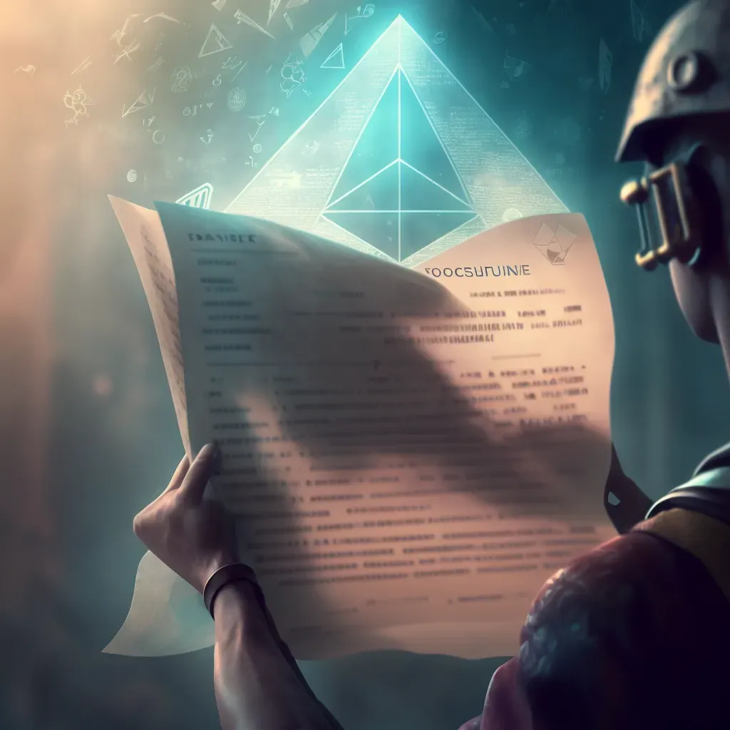 Generated via mid journey, prompt : A person who handles a contract to a machine ethereum