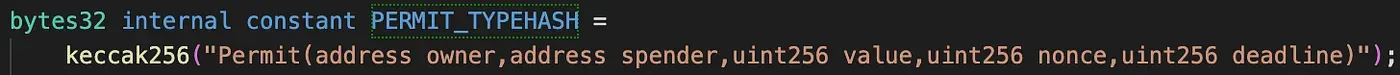 Permit typehash