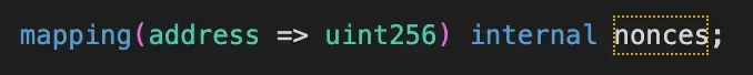 Contract variable that hold user nonces